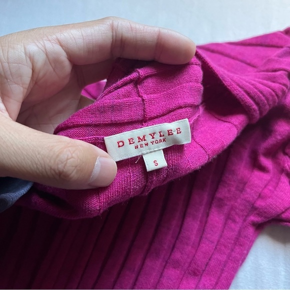 Demylee fuschia pink rib knit buttonless long cardigan - Picture 3 of 3